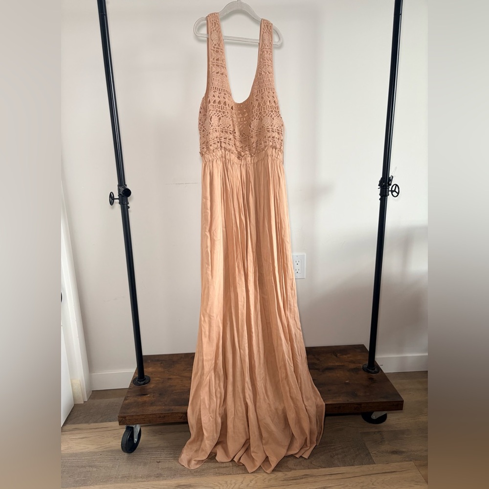 Wishlist- Beige, Crocheted Top, Maxi Dress